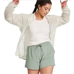 Allbirds NWT R&R Hazy Pine Green Sweat Shorts Drawstring Size Large